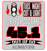 tues night cut & light group score 45 out of 50